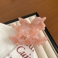 Detail der rosafarbenen Haarklammer mit Pegasus-Motiv und Marmor-Textur aus Acetat - Pegasus-Design / 6.5cm / Rosa