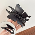 Pince à cheveux papillon noir mat minimaliste pour femmes avec finition en résine - Pince Nœud Noir