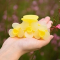 Pince à cheveux élégante en acétate fleur jaune pour femmes au design floral doux - Fleur Jaune 9cm