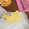 Vista dall'alto di una molletta per capelli a forma di gatto giallo vivace in acetato - Giallo (9.6*5.6CM)