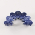 Dettaglio della molletta per capelli blu con motivi a cuore e stelle bianche e molla - Stile Cuore E Stella Blu (Modello C)