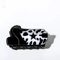 Pince à cheveux unique motif vache avec étoile et design créatif en forme de botte - Style Botte Étoile Imprimé Vache Noir Blanc (Modèle D 8.2CM)