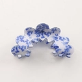 Elegante pinza per capelli con motivo floreale blu e finitura lucida per acconciature - Stile Floreale Blu E Bianco (Modello A)