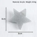 Makroansicht der silbernen Glitzer-Stern-Haarklammer mit Acrylmaterial und Gewichtsangaben - Silber Glitzer Stern
