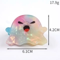 Ghost hair claw clip with colorful iridescent gradient finish and cartoon face details - Roaring Ghost Claw