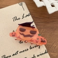 Halloween orange pumpkin hair claw clip with a purple witch hat design accessory - Witch Hat Pumpkin