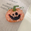 Pinza per capelli a zucca di Halloween in acetato marmorizzato arancione per acconciature - 2# Zucca a vite verde