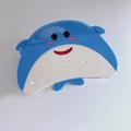 Creative devil ray blue and white acetate hair claw clip for a stylish ponytail - Blue and White Stingray