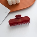 Pinza para el pelo roja de acetato con texto dorado Barrette La France para mujer - Rojo