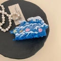 Pinza per capelli in acetato blu con motivi di stelle marine e conchiglie - 2# Onda dell'Oceano