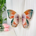 Large orange and green butterfly hair claw clip with realistic wing patterns for women - 11cm / Orange Banded Butterfly