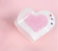 Sweet pink and white heart-shaped acrylic hair claw clip with colorful rhinestones - Pink Heart