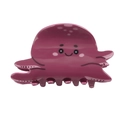 Detail der süßen Oktopus-Haarklammer in Rosé-Pink mit glänzender Acryl-Oberfläche - Oktopus