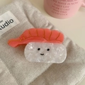 Pince à cheveux sushi en acétate avec design nigiri crevette et visage souriant mignon - Style Sushi de Crevette Douce