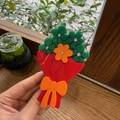 Pinza para el pelo con ramo de flores, base de acrílico rojo, flor naranja y cristales - Orange-Bow Bouquet