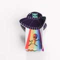 Detailansicht der UFO-Alien-Haarklammer mit buntem Strahl und Acryl-Design-Elementen - Regenbogenstrahl Alien (C)