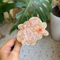 Molla per capelli in acetato rosa a forma di conchiglia con stella marina e perle - Rosa Texturizzato Perla Conchiglia Stella Marina