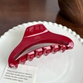 Dettaglio della molletta per capelli bordeaux con scritte dorate France Handmade di lusso - Rosso Grande - 12.5cm