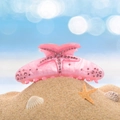 Detail der rosa Seestern Haarklammer mit Strasssteinen aus Marmor-Acryl-Material - 11.6cm / Rosa