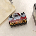 Weihnachts-Haarklammer mit Weihnachtsmann-Motiv und festlichem HOO HOO Textdekor - Sonnenbrille Weihnachtsmann Stil / 8cm
