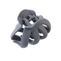 Matte grey octopus claw clip for women's large hair styles on white background - Blue