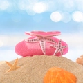 Pink starfish hair claw with sparkling glitter and rhinestones for beach summer style - Pink 8.7cm