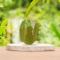 Pinza para el pelo en acetato verde oscuro con pedrería estilo pimiento elegante - Pinza Pimiento Verde