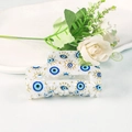 Böhmische Haarklammer aus PVC mit blauem Evil-Eye-Muster und schimmerndem Perleffekt - Wimpern Böser Blick Stil (A3-2-1)