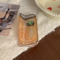 Kreative orangefarbene Haarklammer im Ananas-Dosen-Design auf weichem Stoff - Orange (Ananas)