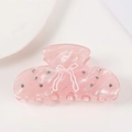 Rosa Perlmutt-Haarklammer aus Acetat mit Kristall-Schleife für elegante Frisuren - Rosa 8.8cm