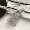 Detail of a minimalist Statue of Liberty acetate hair claw clip with black and white accents - 1# White 11cm