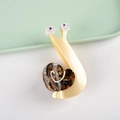 Pinza per capelli a forma di lumaca in acetato giallo crema e tartarugato - 8.5*4.4cm / Marrone