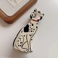 Detailed close-up of a spotted dalmatian dog hair claw clip made of acetate resin - Dalmatian Style (10cm)