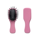 Pink portable acetate mini square hairbrush with anti-static air cushion and massage bristles - Rose Pink