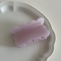 Chic lavender wavy square hair claw clip with a glossy translucent finish for women - Purple
