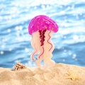 Molla per capelli a forma di medusa in acetato color magenta e crema sulla spiaggia - 9.7*5.2cm / Viola