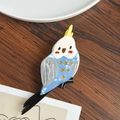 Molla per capelli in acetato a forma di uccello, design pappagallo blu e bianco - Pappagallo blu