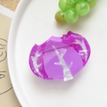Détail d'une pince à cheveux en acétate violet motif chou avec nervures de feuilles - Style Oignon (8.3cm)