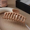 Large matte hair claw clip in light brown finish for thick hair styling and buns - Dark Khaki (11cm)