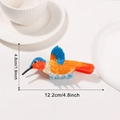 Bunte Kolibri Haarklammer in Orange und Blau mit Marmor-Effekt, Größe 12,2 cm - Orange-Blauer Eisvogel