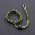 Military green paracord wrist strap with black adjustable buckle for camera and survival gear - Army Green