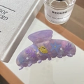 Translucent purple hair claw clip with colorful starfish and seashell ocean motifs - 6# Purple Marine Life Style