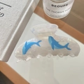Elegant ocean series acetic acid hair claw clip with blue whale patterns for women - 10# Blue Dolphin Style