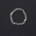Minimalistisches silbernes Panzerarmband für Herren mit sicherem Karabinerverschluss - 7MM Doppel Gliederkette Armband (BST-0119)