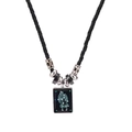 Detail of vintage zodiac necklace showing the Virgo constellation rectangular pendant - Virgo