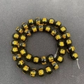 Macro shot of dark beads with golden Five Wealth Gods characters for DIY jewelry - 10mm / Black Wealth God Style (MS-0029-黑财神)