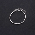 Polished stainless steel snake chain bracelet with adjustable lobster clasp on black background - 3.2mm Width (BST-0146) / Steel
