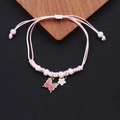Braccialetto intrecciato a mano con ciondoli a farfalla e fiori di ciliegio - Farfalla Rosa Sfumata (BM-0111)