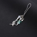 Bijou de téléphone étoile de mer avec pendentif Good Luck et perles bleues pour sacs - Cordon Étoile de Mer (KC-0090-Cordon Étoile de Mer)