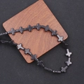 Matte black cross beads bracelet made of synthetic turquoise stone for DIY jewelry making - Standard Bead Strand / Black Cross (MS-0031)